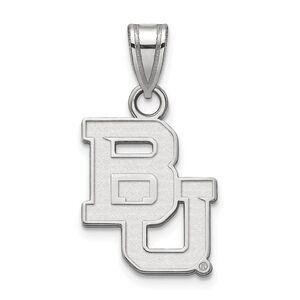 14k White Gold Baylor U Small 'BU' Pendant